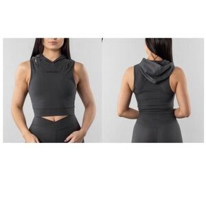 Alphalete Dark Gray surface Sleeveless Hoodie Crop Top - size XS